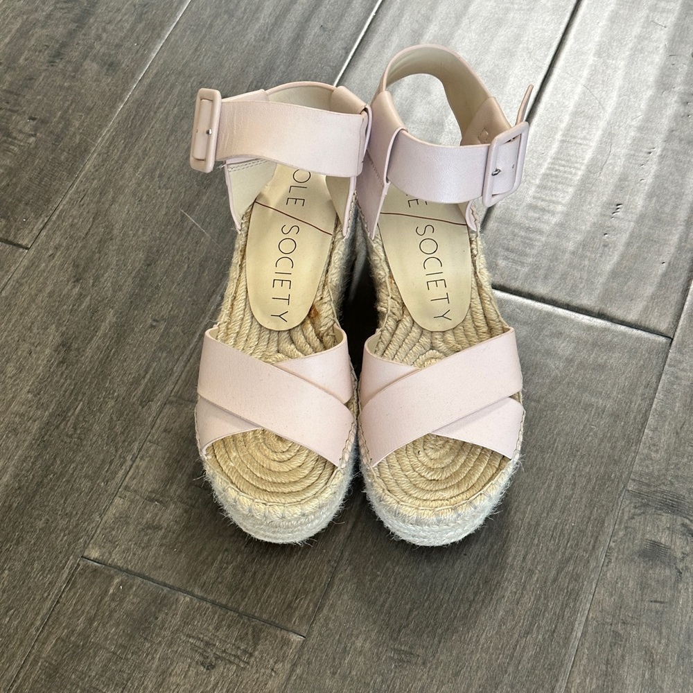 Platform espadrille platform sandals.